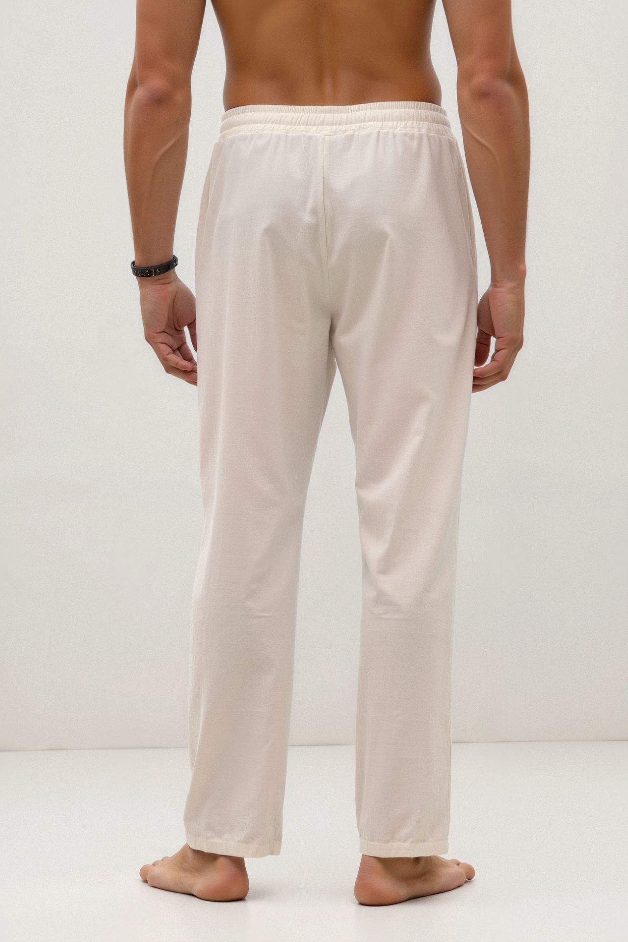 LEBARON Cotton & Linen Blend Drawstring Pants