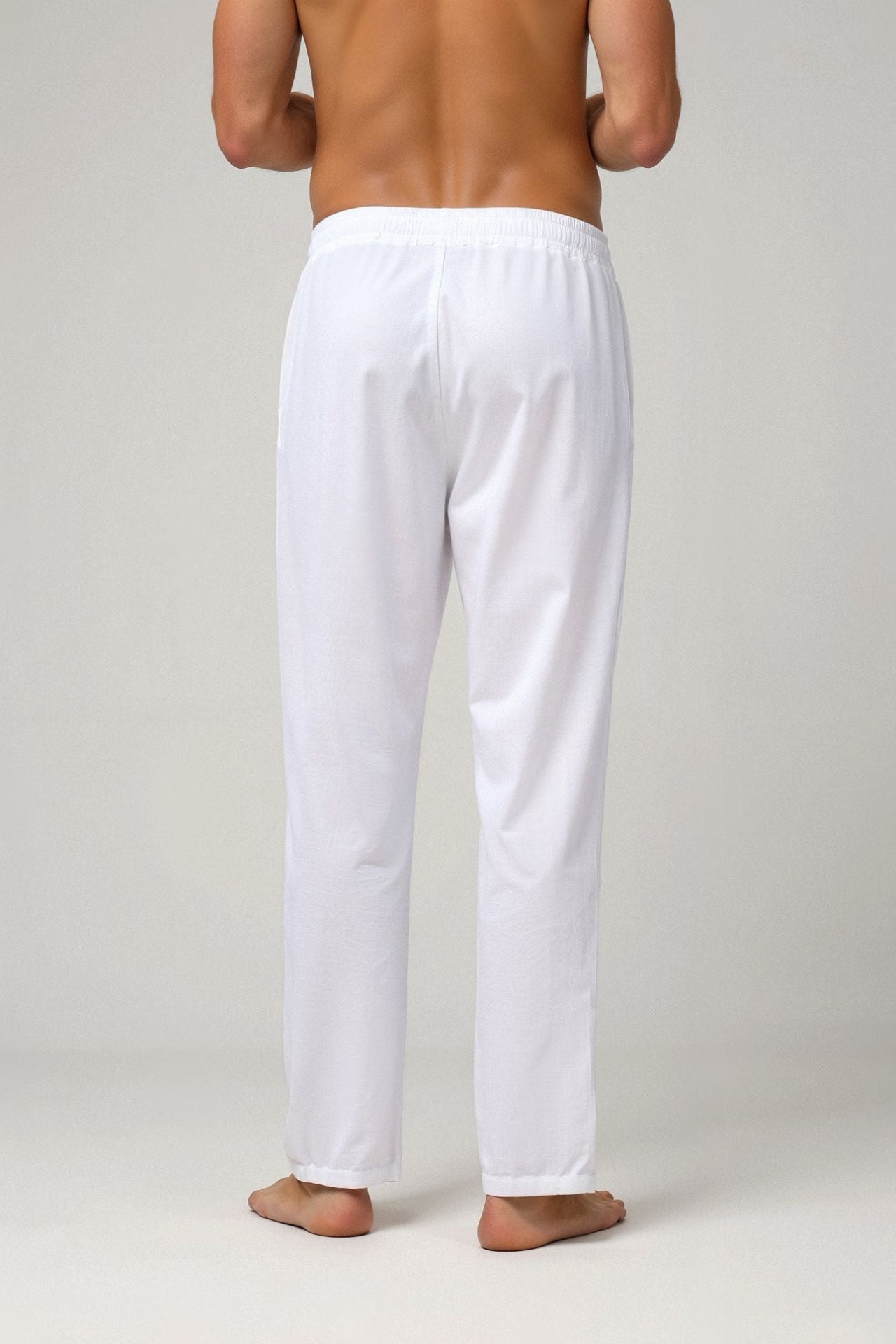 LEBARON Cotton & Linen Blend Drawstring Pants