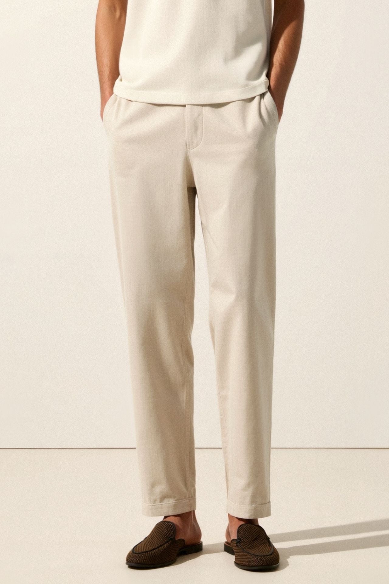 LEBARON Regular Fit Linen Loose Pants