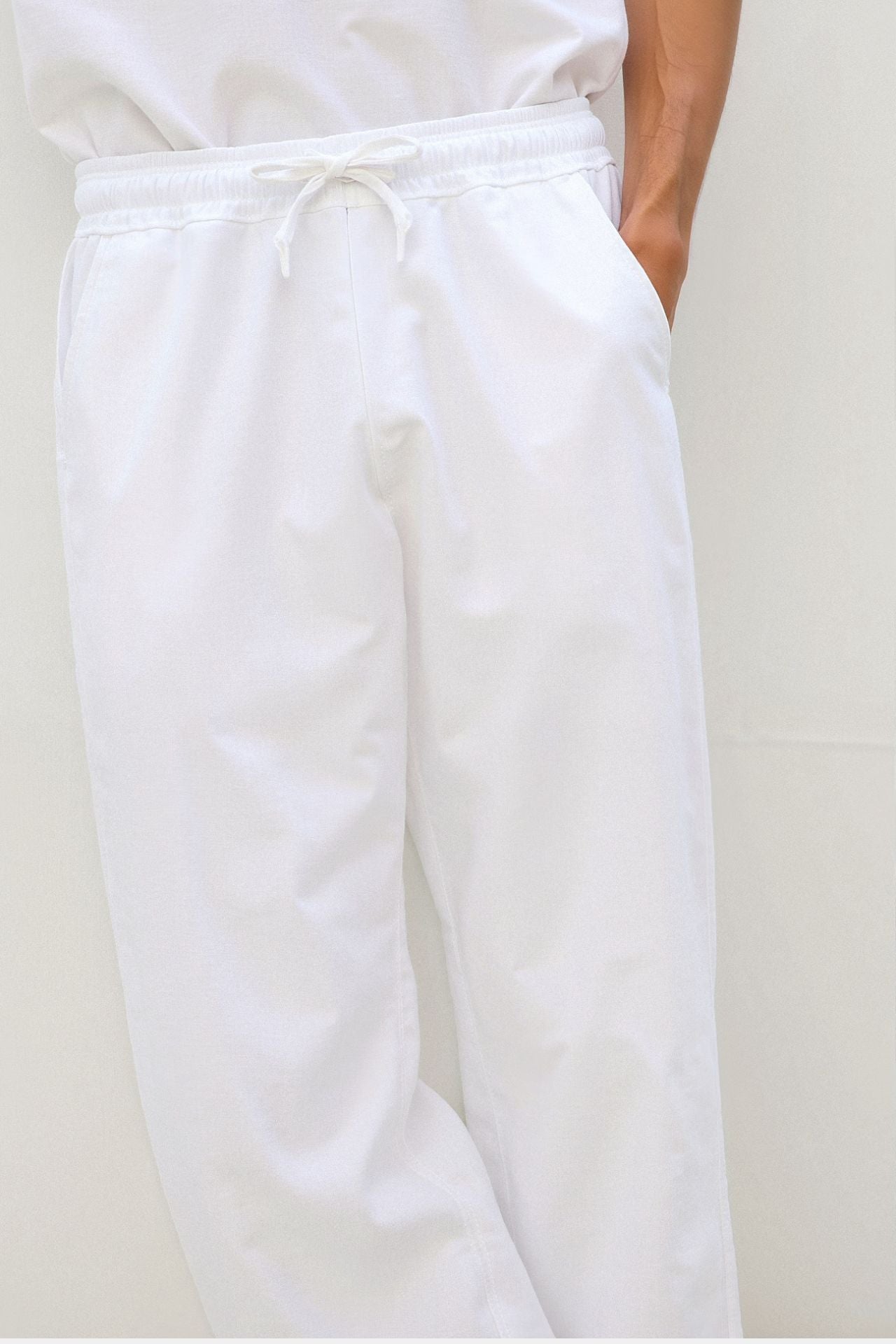 LEBARON Cotton & Linen Blend Drawstring Pants