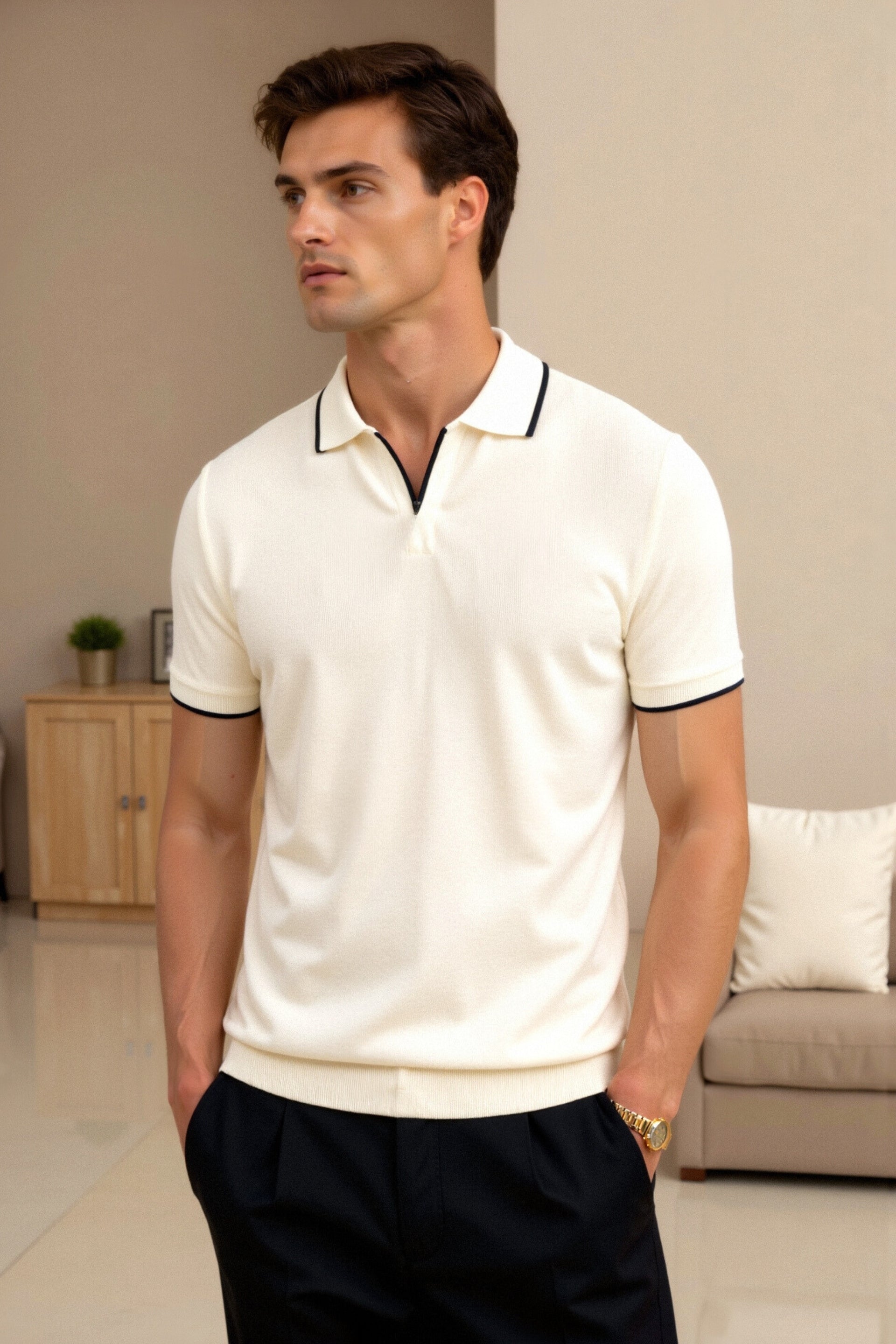 LEBARON Contrast Slim Fitted Polo