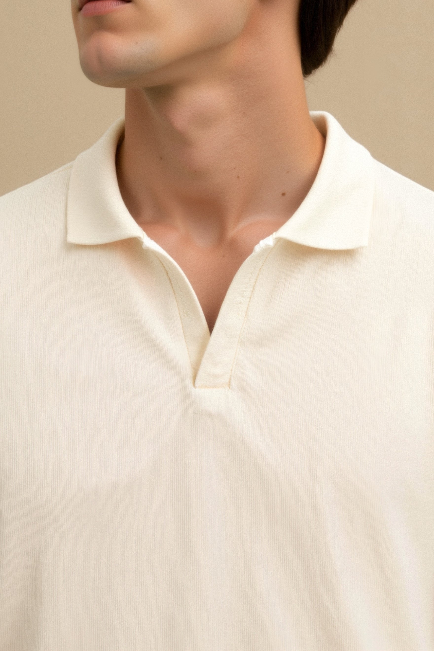 LEBARON Woolen Structure Polo T-Shirt