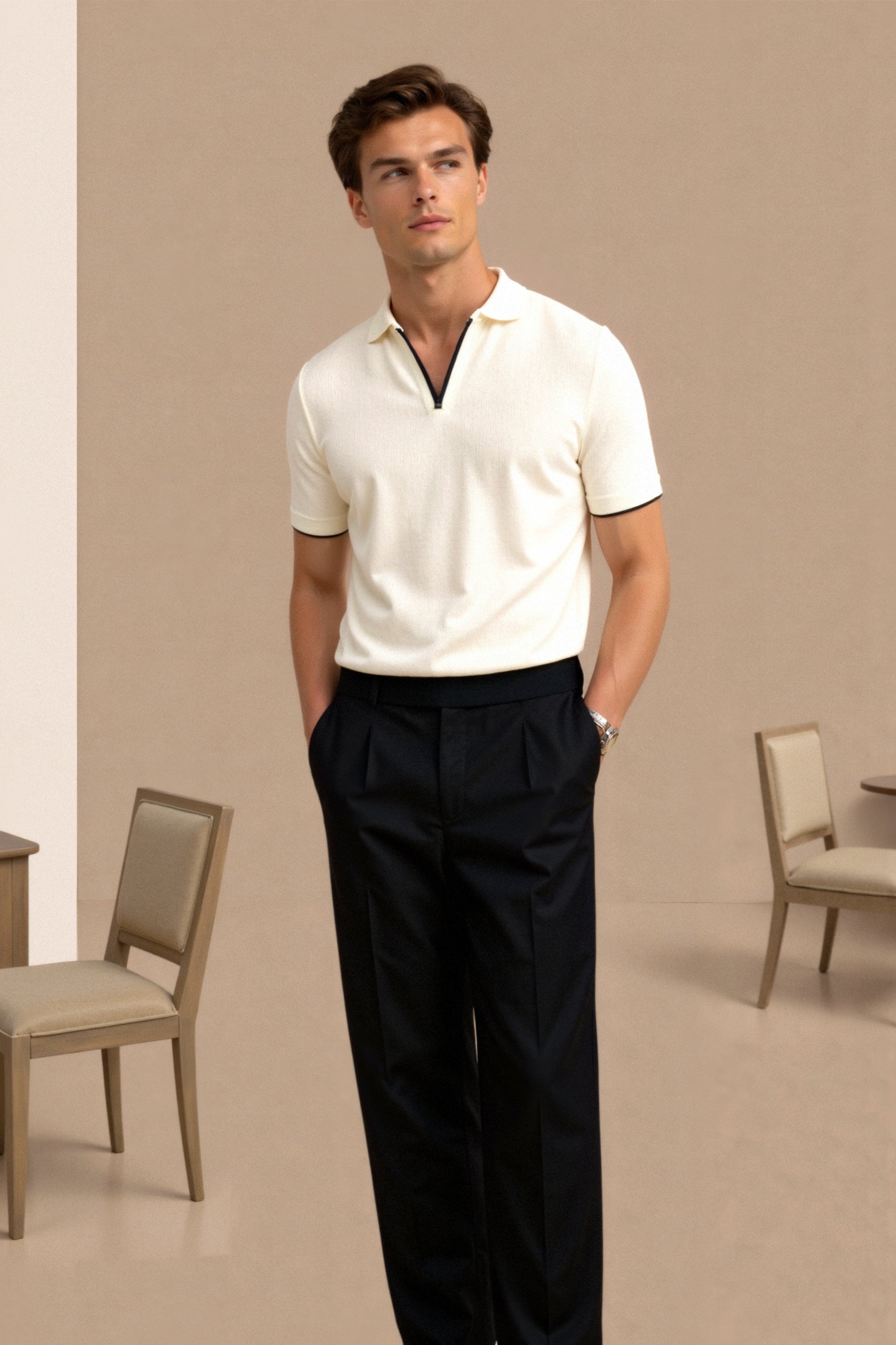 LEBARON Contrast Slim Fitted Polo