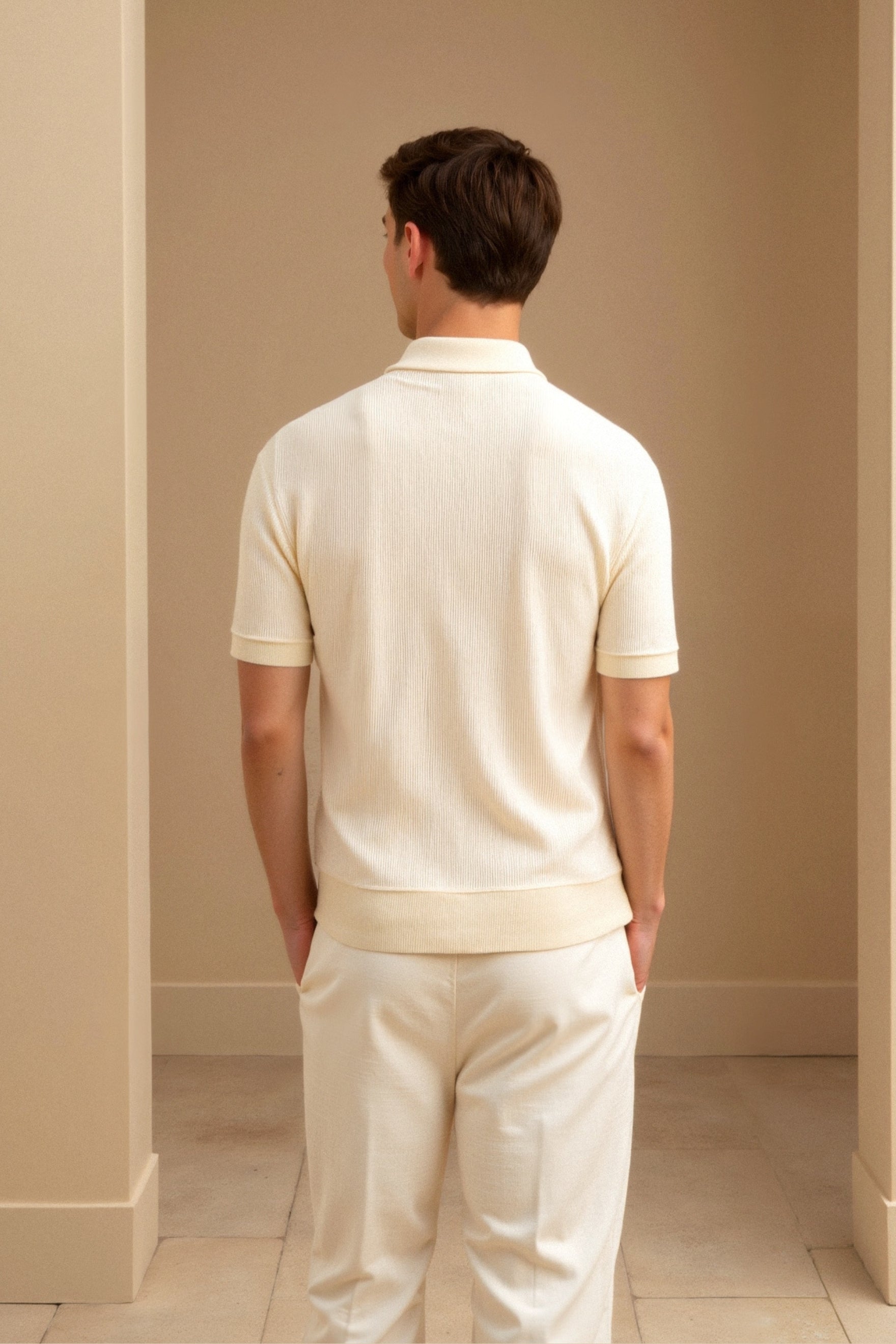 LEBARON Woolen Structure Polo T-Shirt