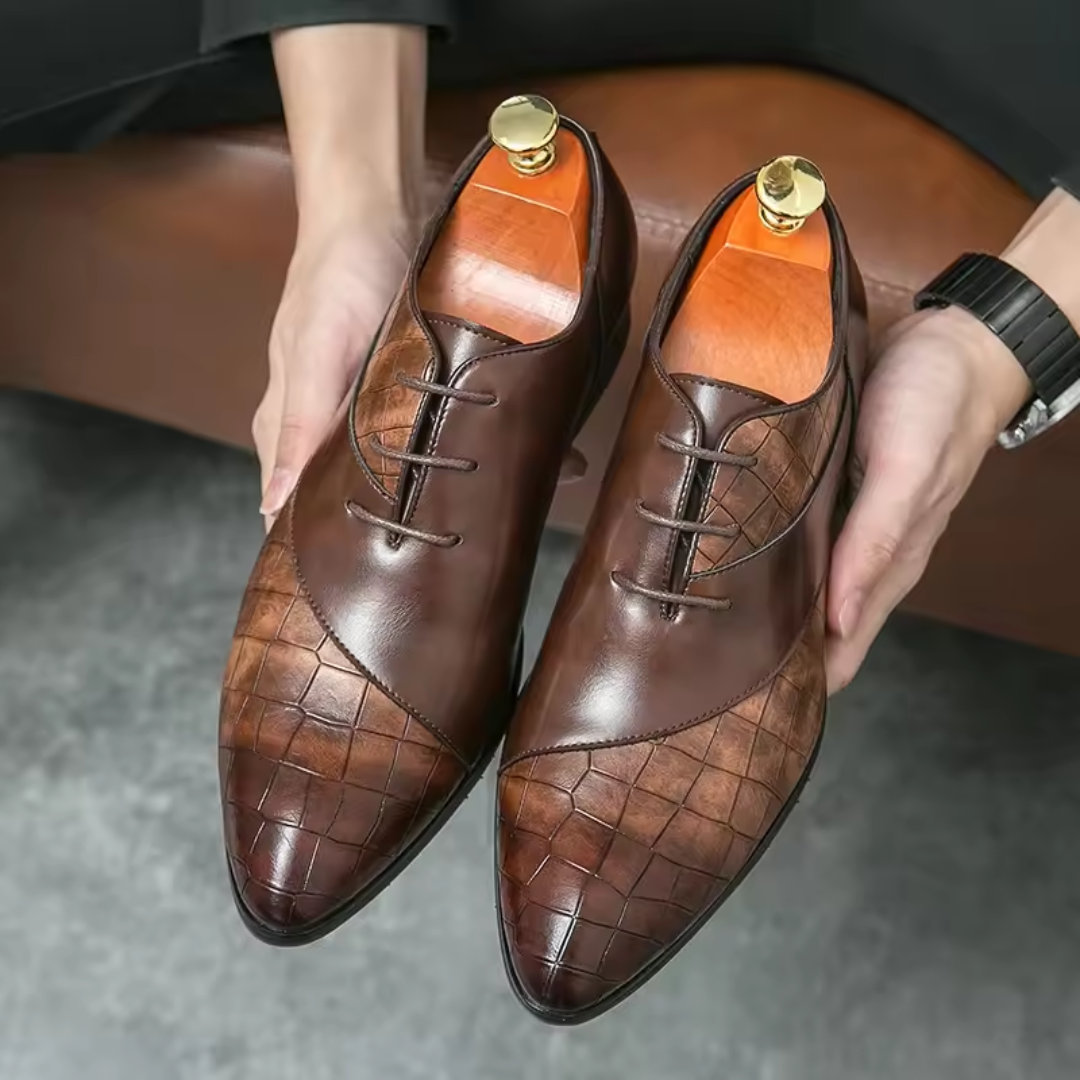 Derby Élégance Croco - Brun