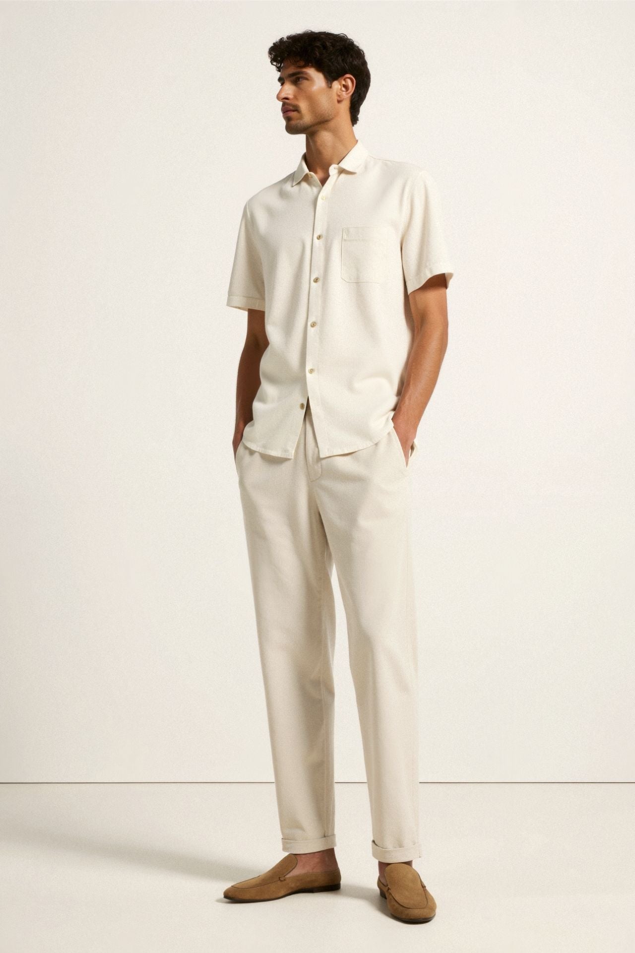 LEBARON Regular Fit Linen Loose Pants