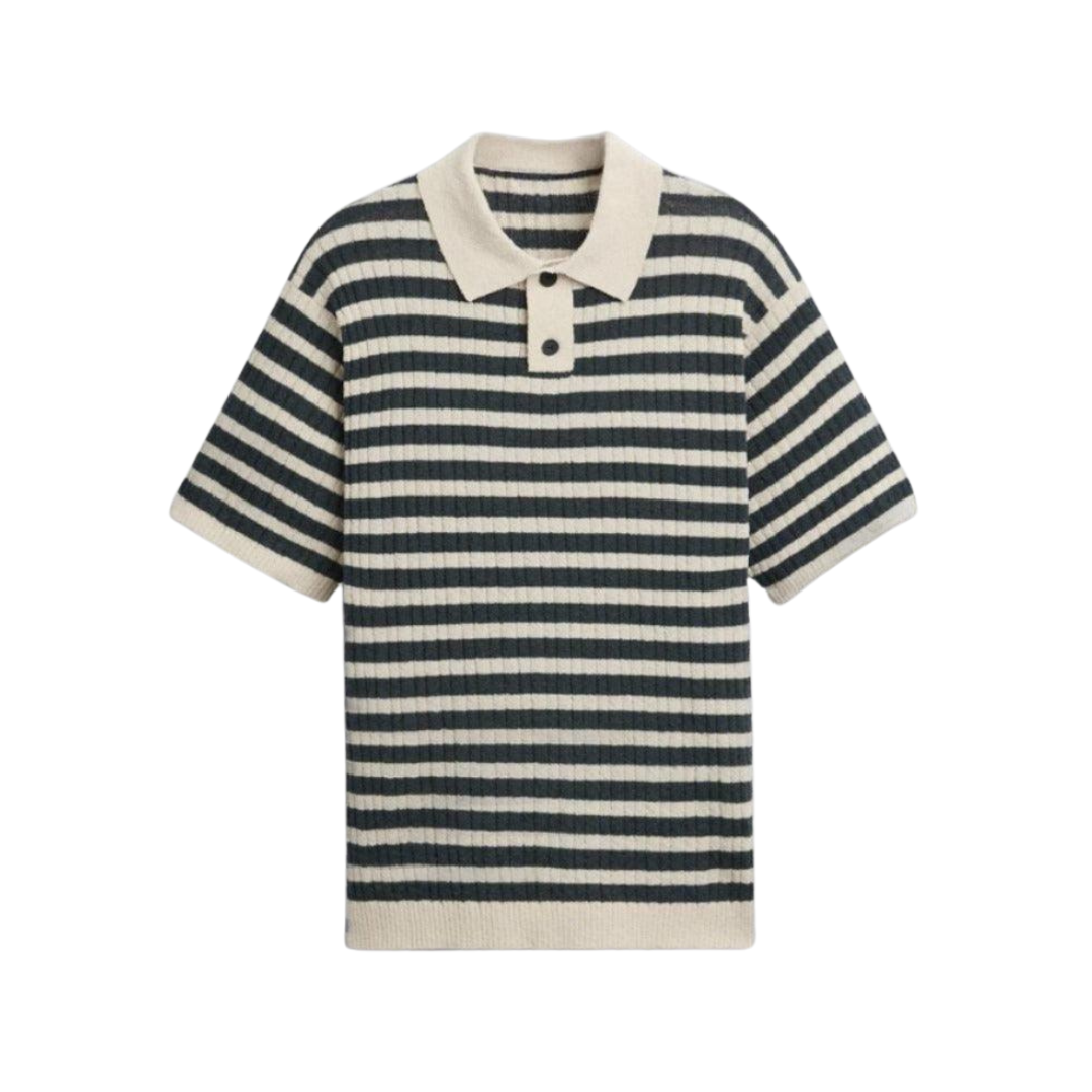 LEBARON Knitted Striped Polo