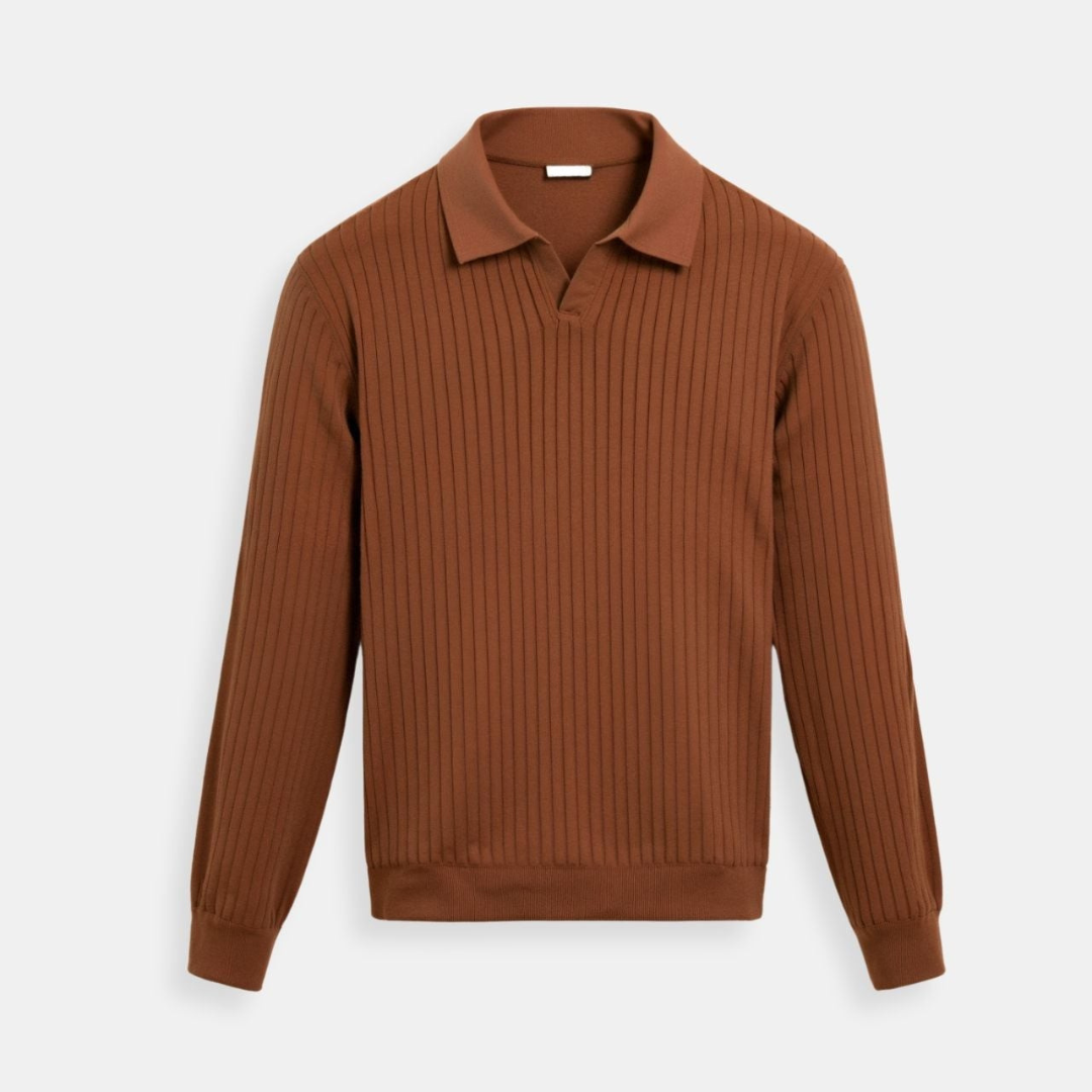 LEBARON Striped Long Sleeve Polo